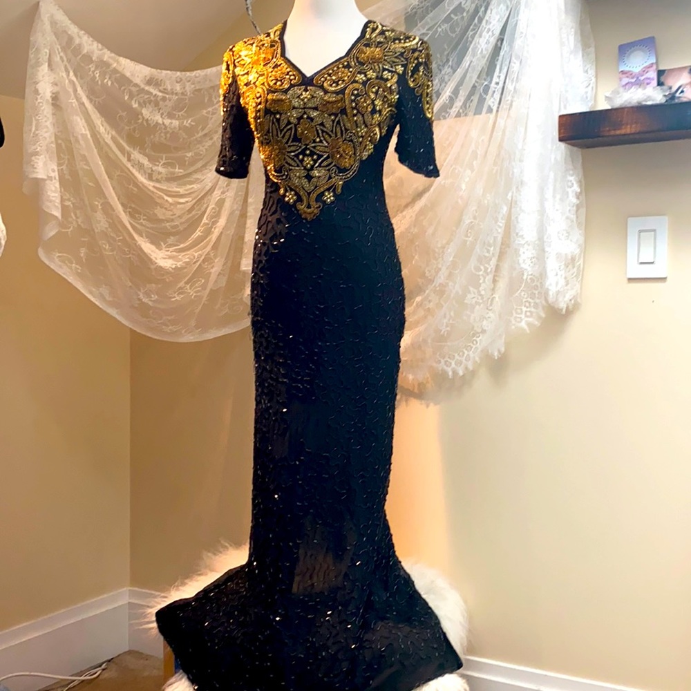 Vintage Beaded Full Length Dress